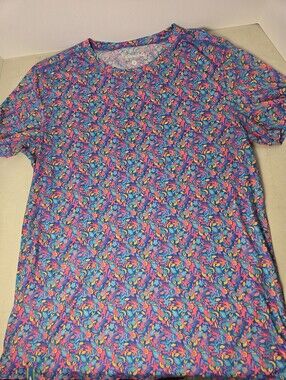 Chubbies Tshirt Active Floral Mens Medium Outdoor Short Sleeves Blue
